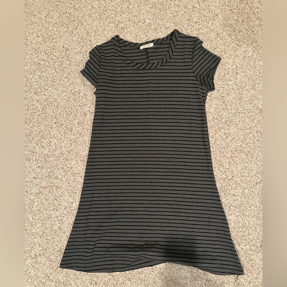 Black/grey striped dress